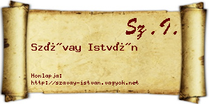 Szávay István névjegykártya